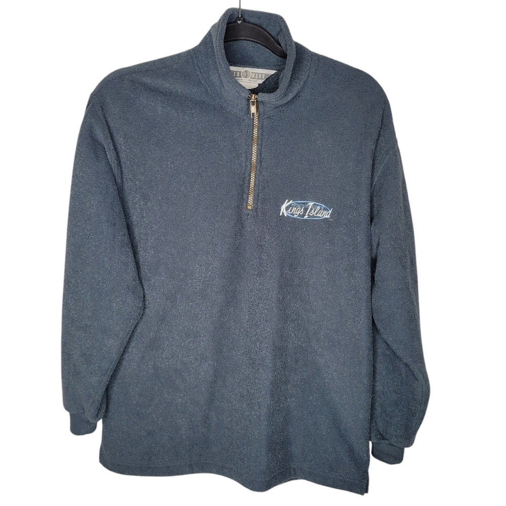 Vintage Y2K Kings Island Theme Park Fleece Quarterzip Size Small